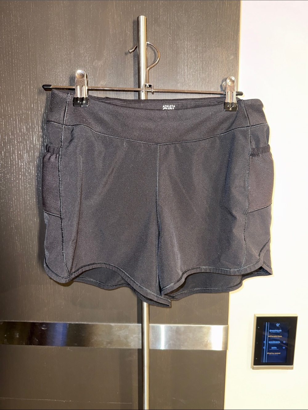 Athleta Black Athletic Run Shorts with Side Pockets